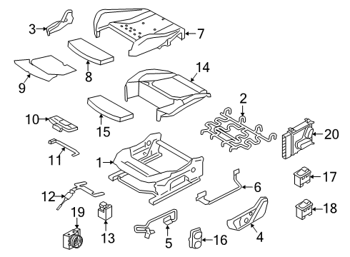 2020 Alfa Romeo Stelvio Front Seat Components Switch-LUMBAR Control Diagram for 68269697AA