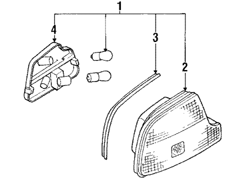 1990 Infiniti Q45 Tail Lamps Cover-Combination Lamp, LH Diagram for 26556-60U00
