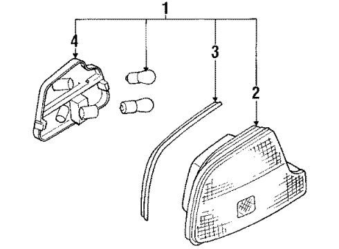 1990 Infiniti Q45 Tail Lamps Body Assembly-Combination Lamp, LH Diagram for B6559-60U00