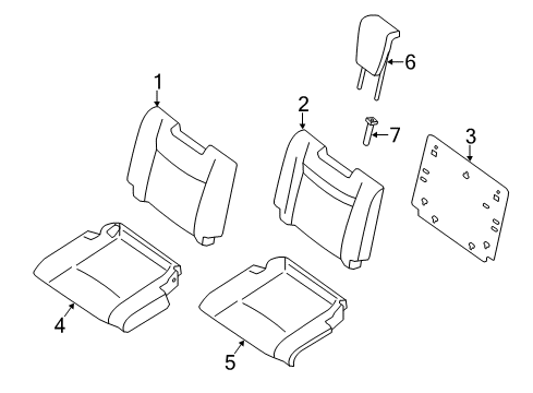 2015 Nissan Rogue Third Row Seats Head Rest-3RD Seat Diagram for 86480-4BA0A