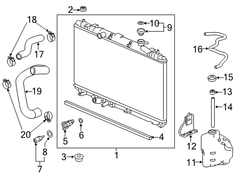 2018 Honda Accord Radiator & Components Hose, Reserve Tank (B) Diagram for 19104-6A0-A01