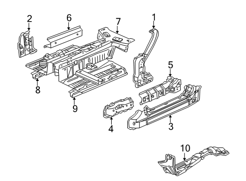 2006 Honda S2000 Hinge Pillar, Rocker, Floor & Rails Floor, FR. Diagram for 65100-S2A-A50ZZ