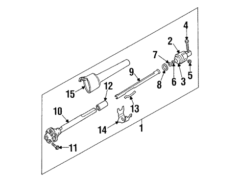 1992 Chevrolet K3500 Lower Steering Column Steering Gear Coupling Shaft Assembly Diagram for 26016265