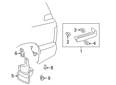 Diagram for 1999 Lexus LX470 Exterior Trim - Quarter Panel 
