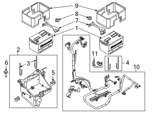 2014 Ford F-350 Super Duty Battery Battery Tray Diagram for CC3Z-10732-A
