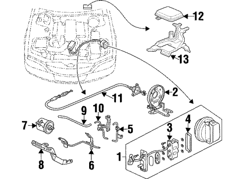 1996 Acura TL Cruise Control System Bracket, Unit (Dr) Diagram for 39405-SW5-A00