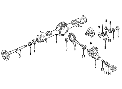 1996 Acura SLX Rear Axle, Differential, Propeller Shaft Cage, Differential Diagram for 8-94325-448-0