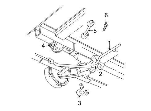 2007 Dodge Caravan Stabilizer Bar & Components - Rear Bracket Diagram for 4684171AB