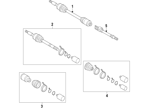 2017 Hyundai Santa Fe Sport Front Axle Shafts & Joints, Drive Axles Joint & Boot Kit-Front Axle Wheel Diagram for 49580-4Z631