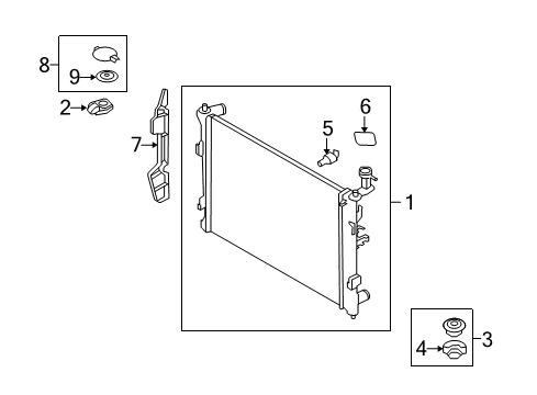 2012 Kia Forte Koup Radiator & Components Bracket-Radiator Upper Diagram for 253331M000