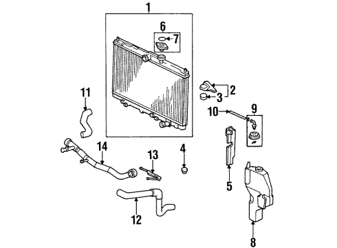 1997 Honda Odyssey Radiator & Components Hose, Water (Upper) Diagram for 19501-P1E-000