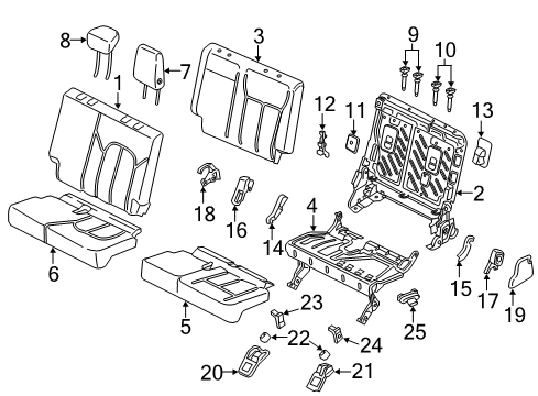 2019 Lincoln Navigator Power Seats Headrest, Center Diagram for JL7Z-78611A08-AJ