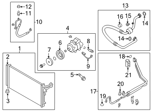 2019 Genesis G70 A/C Condenser, Compressor & Lines Condenser Assembly-Cooler Diagram for 97606J5150