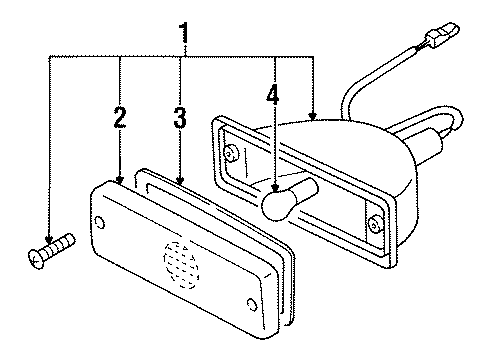 1991 Isuzu Amigo Park Lamps Screw (4X35) Diagram for 0-71090-435-0