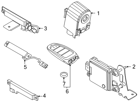 1995 Hyundai Elantra Roof & Components Bolt Diagram for 66316-21000