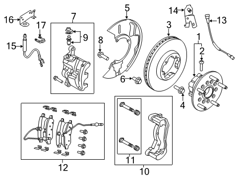 2021 Ford Transit-150 Brake Components Front Pads Diagram for GU2Z-2V001-E