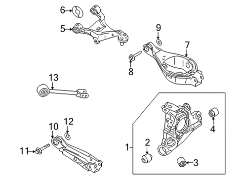 2021 Nissan Rogue Rear Suspension, Stabilizer Bar, Suspension Components Link Compl-Lower, Rear Suspension LH Diagram for 551A1-6RA0B