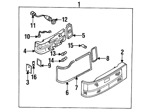 1986 Nissan Maxima Rear Lamps Bulb Diagram for 26715-89902