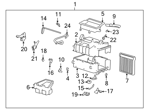 2006 Kia Optima Heater Core & Control Valve Heater Unit Diagram for 97200-39100