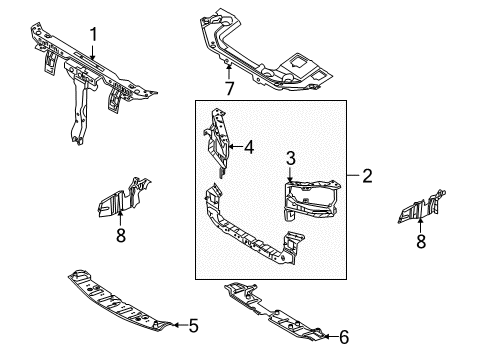 2006 Kia Amanti Radiator Support Member Assembly-Radiator Diagram for 641503F100