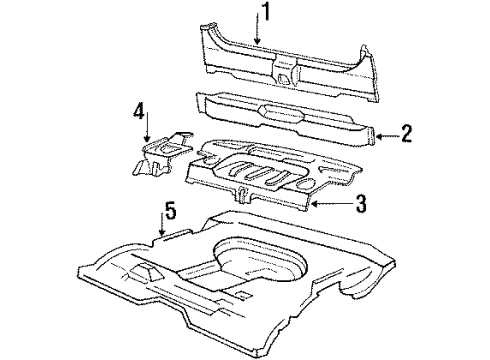 1994 Lincoln Continental Rear Body, Rear Upper Body, Rear Floor & Rails Rear Body Panel Diagram for E8OY5440320A