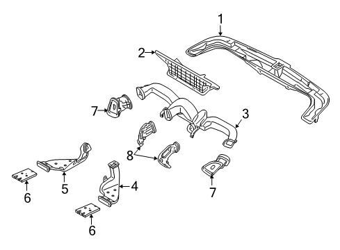 2014 Hyundai Tucson Ducts Duct-Rear Heating, LH Diagram for 97360-3W000