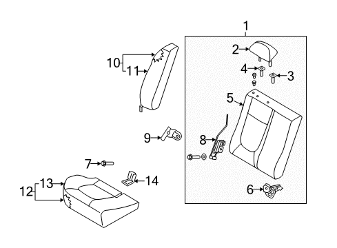 2007 Kia Spectra Rear Seat Components Cover-Rear Seat Lower RH Diagram for 892962F001VA