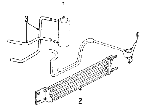 1994 Plymouth Grand Voyager Trans Oil Cooler Transmission Oil Cooler Diagram for 4644952