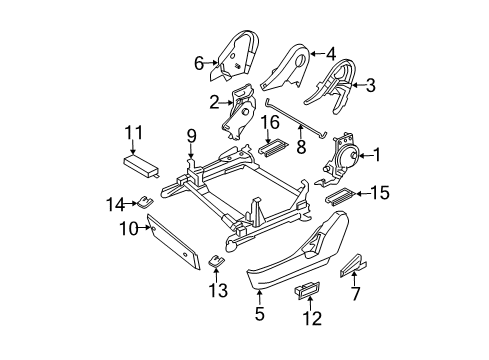 2006 Infiniti G35 Power Seats Cover-Seat Slide Diagram for 87555-AC714