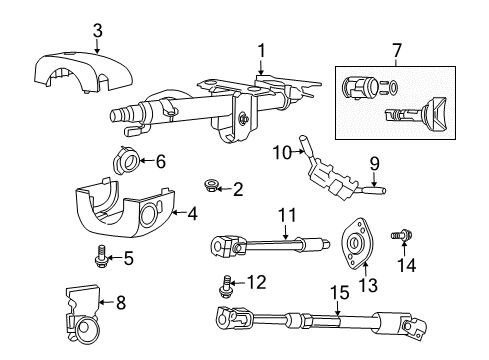 2006 Dodge Viper Steering Column & Wheel, Steering Gear & Linkage, Shaft & Internal Components, Shroud, Switches & Levers Steering Column Intermediat Shaft Diagram for 5290070AF