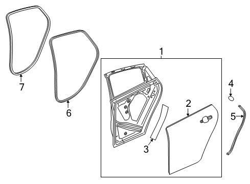 2017 Chevrolet Malibu Rear Door Door Weatherstrip Diagram for 84218976