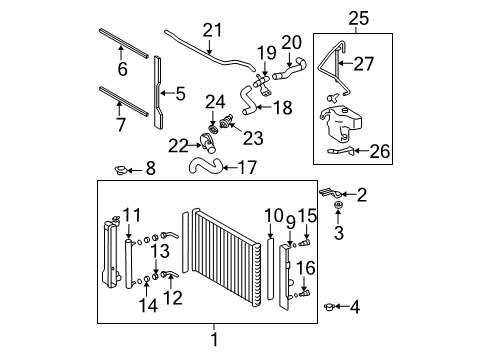 2009 Toyota Corolla Radiator & Components Oil Cooler Diagram for 16491-22200