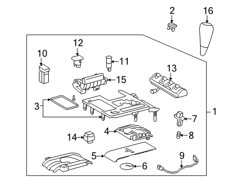 2009 Lexus LX570 Console Switch Assy, Pattern Select, NO.1 Diagram for 84720-60141