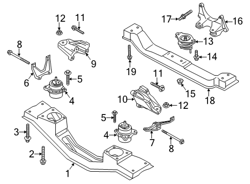 2021 Ford Transit-250 Engine & Trans Mounting Transmission Mount Bolt Diagram for -W708138-S439