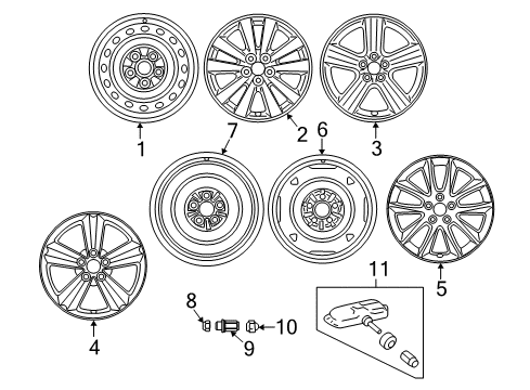 2009 Toyota Matrix Wheels Wheel, Steel Diagram for 42611-02A30
