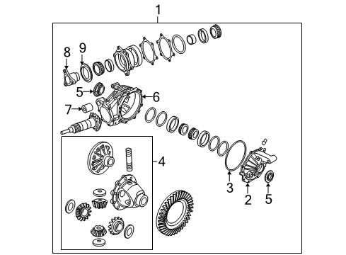 2009 Cadillac STS Axle & Differential - Rear Flange Diagram for 25861285