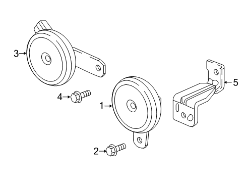 2020 Honda Civic Horn BRACKET, HORN (LOW) Diagram for 38101-TBA-A11
