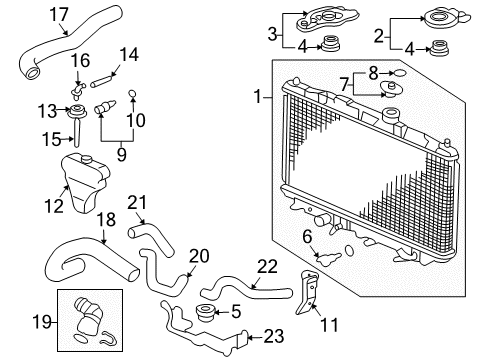 2007 Honda Accord Radiator & Components Pipe D (ATf) Diagram for 25940-RAA-010