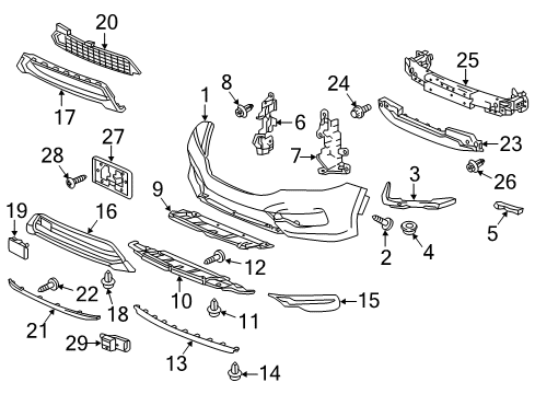 2017 Honda Accord Front Bumper Sensor Assembly (Premium Blue Opal Metallic) Diagram for 39680-T0A-R12YR