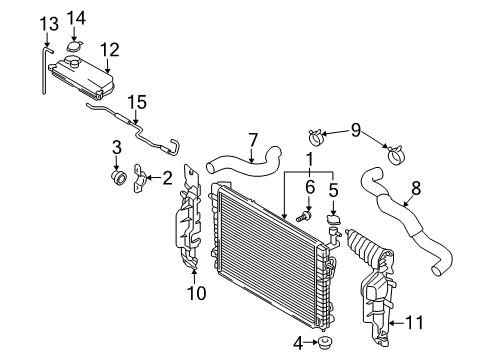 2010 Kia Sportage Radiator & Components Hose-Radiator To Reserve Diagram for 254512E050