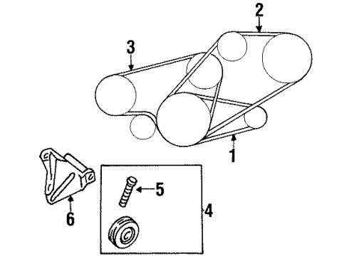 1996 Nissan Quest Belts & Pulleys Serpentine Belt Diagram for A195M-16E0MVW