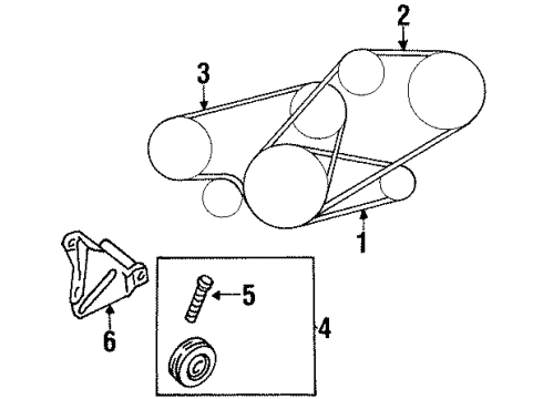 1996 Nissan Quest Belts & Pulleys Alternator Belt Diagram for 11720-97E20