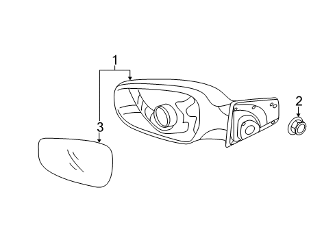 2011 Hyundai Elantra Outside Mirrors Mirror & Holder Assembly-Outside Rear Vi Diagram for 87611-1R220