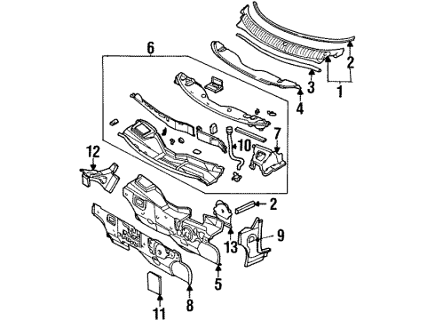 1996 Dodge Neon Cowl Tape-Sealing Diagram for 55364097AB