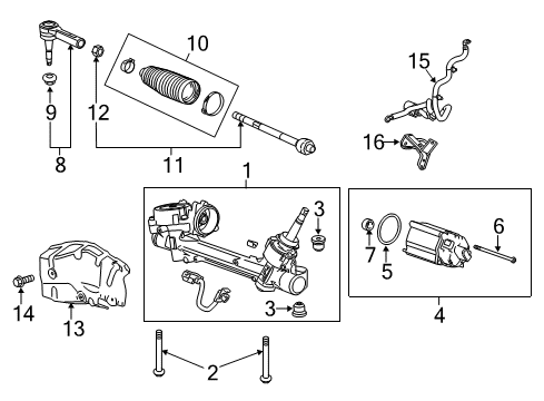 2013 Buick LaCrosse P/S Pump & Hoses, Steering Gear & Linkage Inner Tie Rod Diagram for 13271998