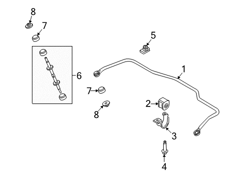 2006 Lincoln Town Car Stabilizer Bar & Components - Rear Bracket Bolt Diagram for -W500625-S439