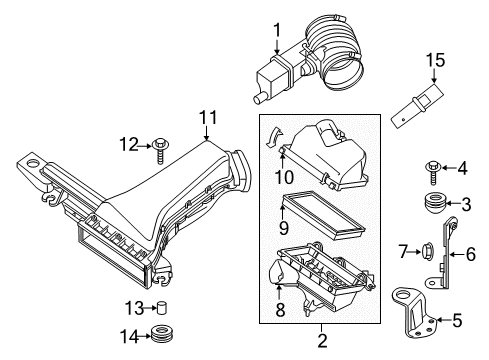 2018 Nissan Altima Powertrain Control Duct Assembly-Air Diagram for 16576-JA100