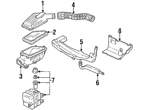 1990 Acura Integra Filters Cover, Air Cleaner Diagram for 17210-PR3-000