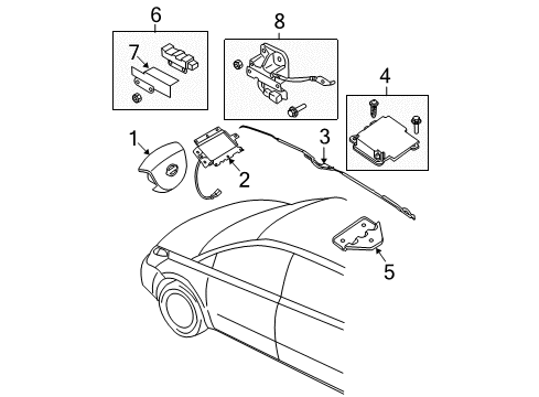 2008 Nissan Quest Air Bag Components Sensor-Side AIRBAG Center Diagram for 98820-ZF99C