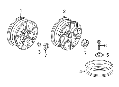 2019 Honda CR-V Wheels, Covers & Trim Disk (18X7 1/2J) Diagram for 42700-TLA-A87